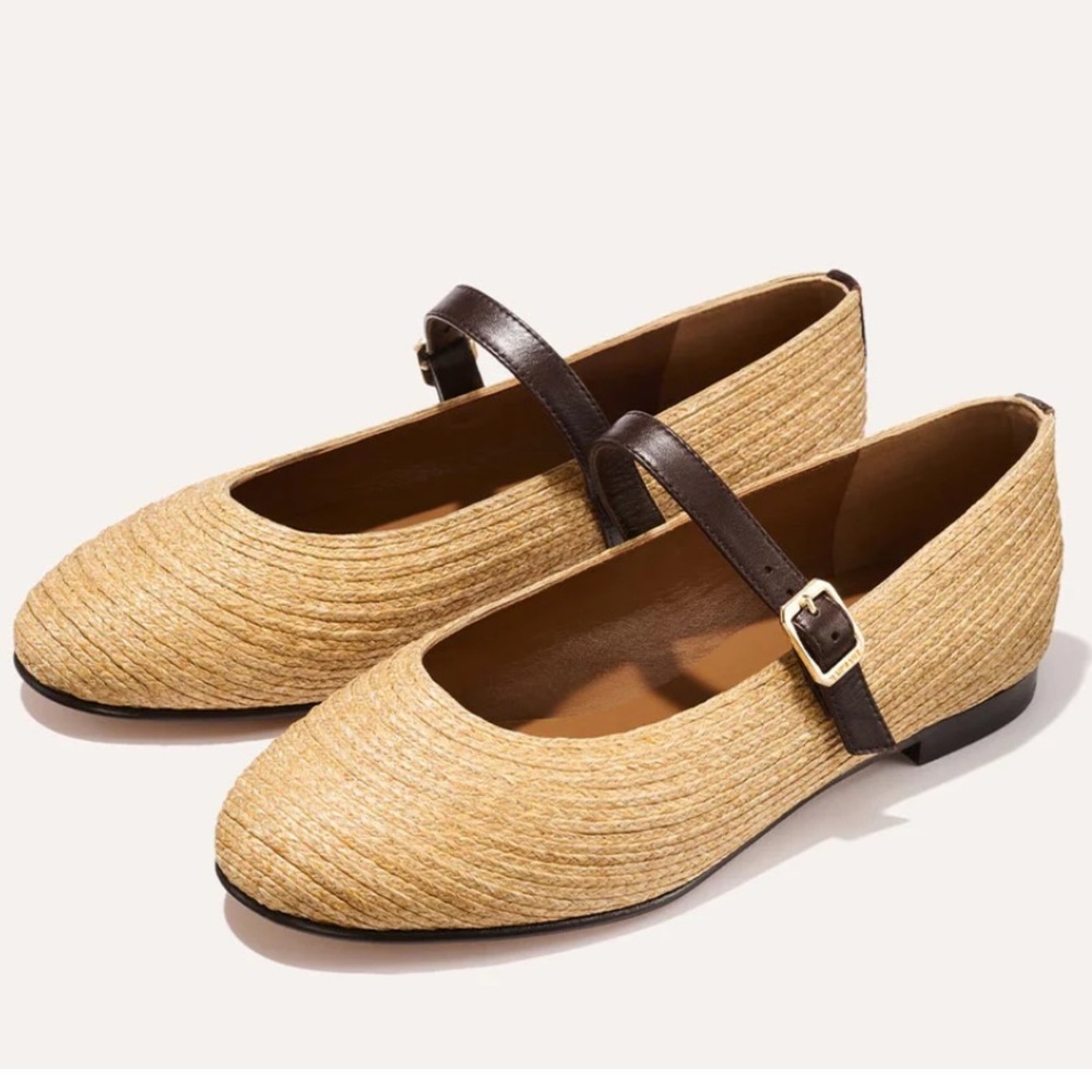 Margaux Demi Jane in Natural Raffia Flats
